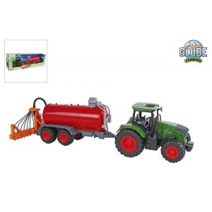 Kids Globe Farming Tracteur avec cuve à lisier vert/rouge 49cm 540521