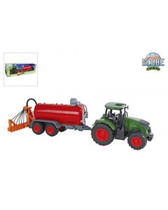 Kids Globe Farming Tracteur avec cuve à lisier vert/rouge 49cm 540521