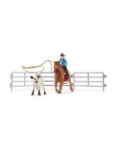 Schleich Farm World Team Roping avec cowgirl 42577